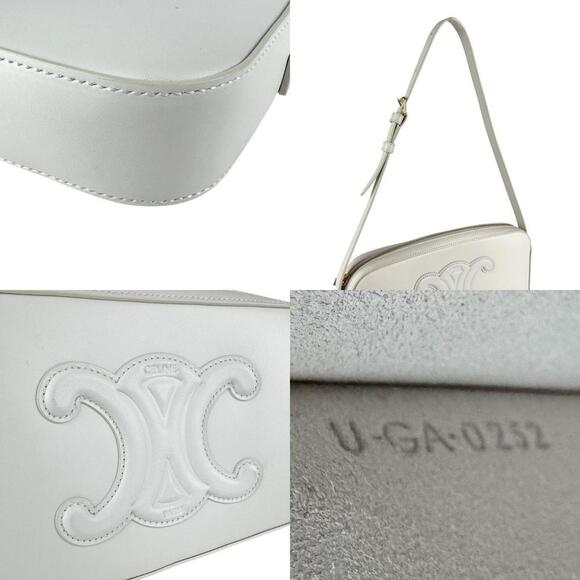 CELINE White Leather Shoulder Bag - Picture 4 of 5